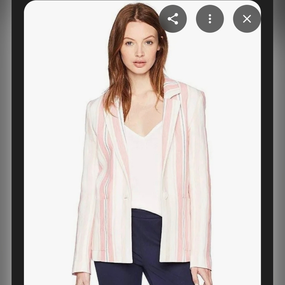 Parker Daren Pastel Striped Linen Blazer Summer